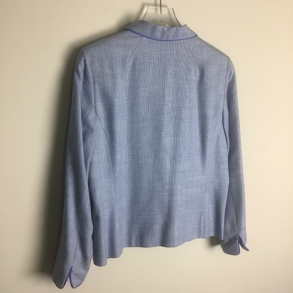 Pendleton Petite Women's Marled Wool Silk Blend Blue Career Blazer 12 NWOT - Picture 8 of 11